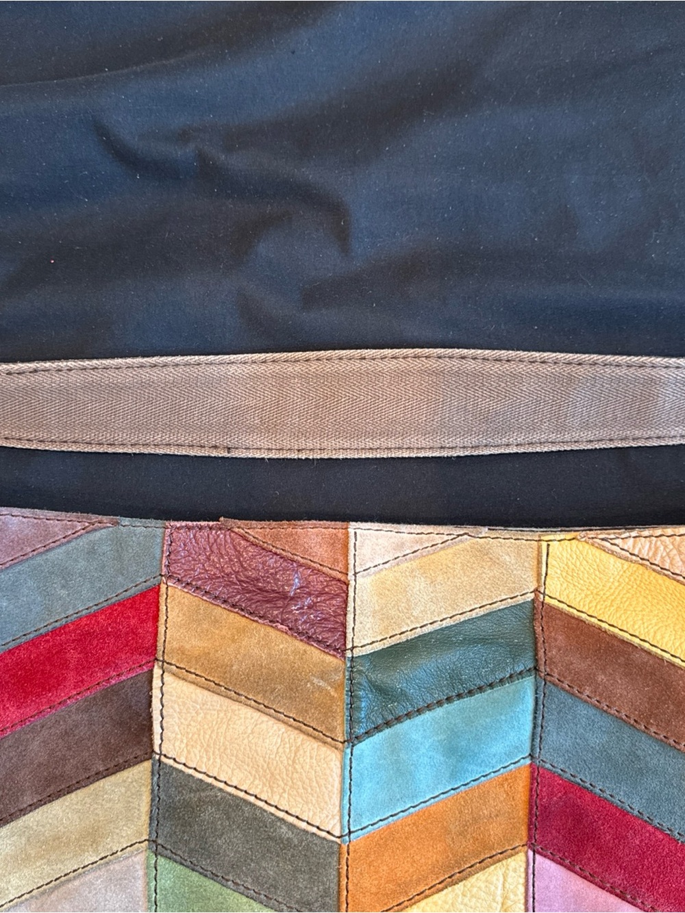 Lucky Brand Multicolor Chevron Patchwork Shoulder Bag - Picture 6 of 8